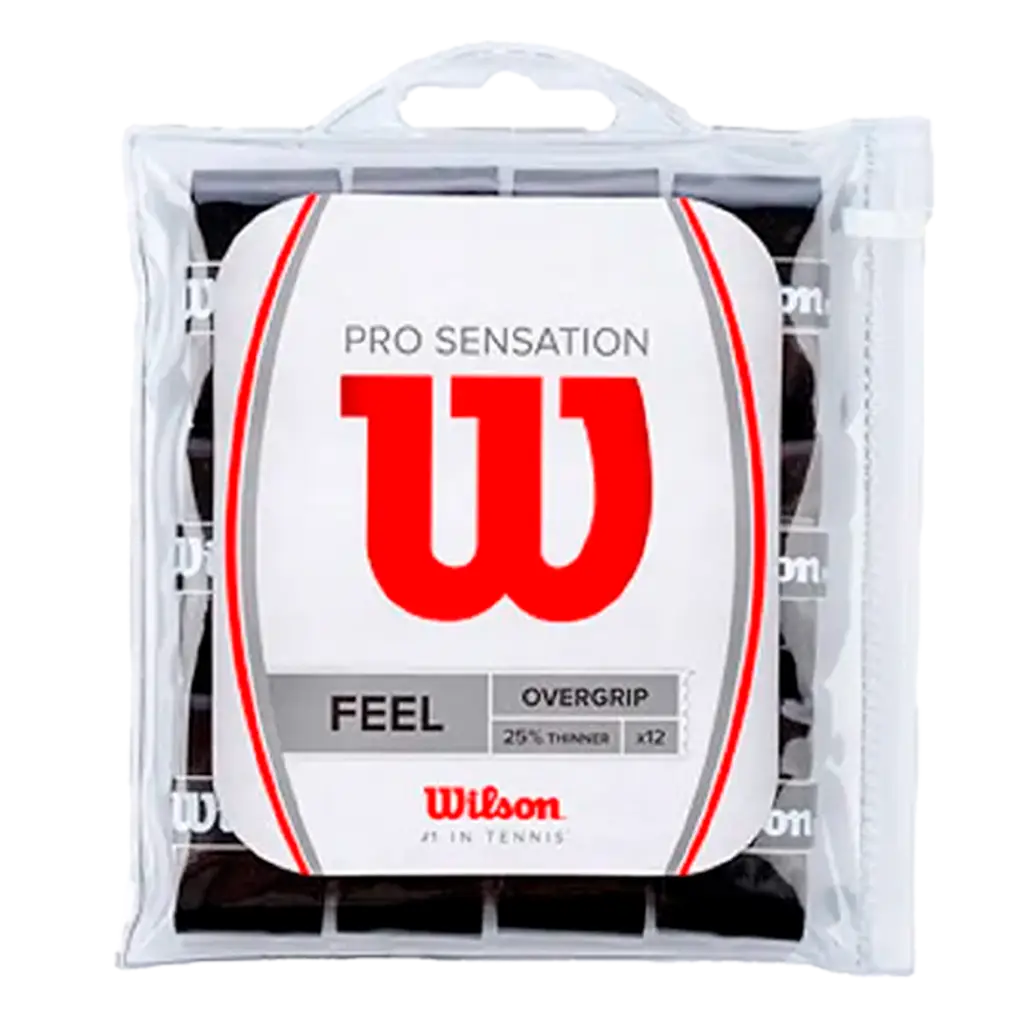 Overgrips Wilson Pro Sensation Lisos Negro (Pack x12)