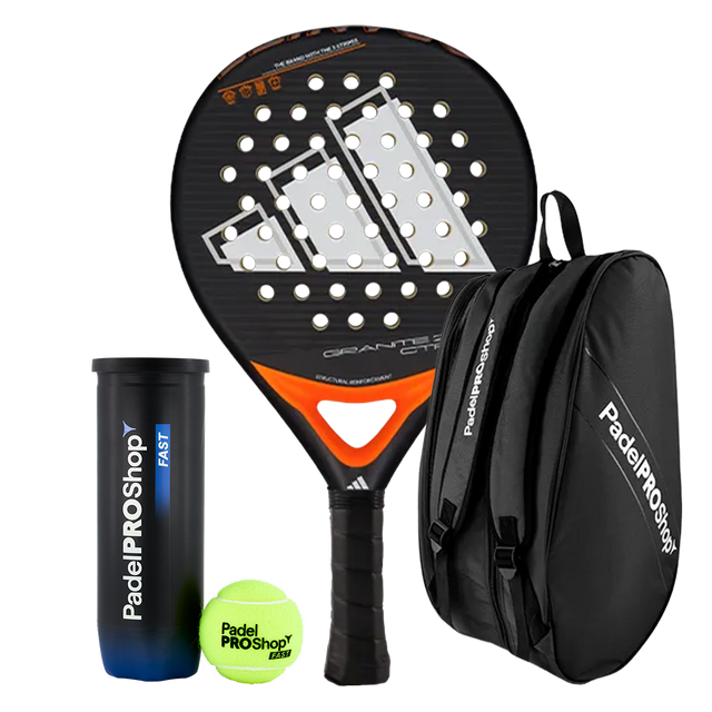 Pack Pala Adidas Granite CTRL 2.0 + Paletero PadelPROShop + Pelotas PadelPROShop Fast