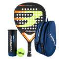 Bullpadel Padel Schläger Set Impulse PWR 2026 (Exklusiv PadelPROShop) + Padel-Taschen PadelPROShop Blau + Topf mit PadelPROShop Padelbälle Fast