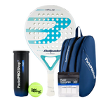 Bullpadel Padel Racket Pack Impulse W 2026 (Exclusive PadelPROShop) + Padel bag PadelPROShop Blue + Can of PadelPROShop Padel Balls Fast + Pack 3 Overgrips PadelPROShop