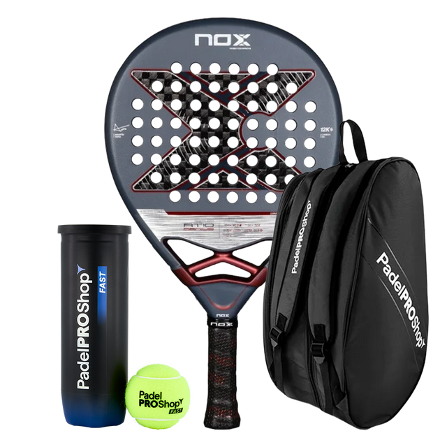 Pack Pala Nox AT10 Genius 12K 2025 Agustín Tapia + Paletero PadelPROShop + Pelotas PadelPROShop Fast