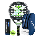 Pack Pala Nox AT10 Genius 12K Limited Edition Agustín Tapia (Exclusiva PadelPROShop) + Paletero PadelPROShop azul + Bote de Pelotas PadelPROShop Fast + Pack 3 Overgrips PadelPROShop