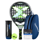 Pack Pala Nox AT10 Genius 12K Limited Edition Agustín Tapia (Exclusiva PadelPROShop) + Paletero PadelPROShop azul + Bote de Pelotas PadelPROShop Fast + Pack 3 Overgrips PadelPROShop
