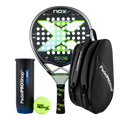Nox Padel Schläger Set AT10 Genius 12K Limited Edition Agustín Tapia + Padel-Taschen PadelPROShop + PadelPROShop Padelbälle Fast