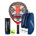 Pack Pala Nox AT10 Genius 18K Limited Edition Agustín Tapia (Exclusiva PadelPROShop) + Paletero PadelPROShop azul + Bote de Pelotas PadelPROShop Fast + Pack 3 Overgrips PadelPROShop