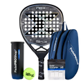 Pack Pala Nox AT10 Genius Attack 18K Limited Edition (Exclusiva PadelPROShop) + Paletero PadelPROShop azul + Bote de Pelotas PadelPROShop Fast + Pack 3 Overgrips PadelPROShop