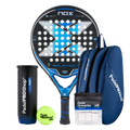 Pack Pala Nox Equation Advanced Series (Exclusiva PadelPROShop) + Paletero PadelPROShop azul + Bote de Pelotas PadelPROShop Fast + Pack 3 Overgrips PadelPROShop