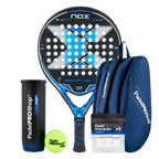 Pack Pala Nox Equation Advanced Series (Exclusiva PadelPROShop) + Paletero PadelPROShop azul + Bote de Pelotas PadelPROShop Fast + Pack 3 Overgrips PadelPROShop