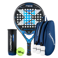 Pack Pala Nox Equation Advanced Series (Exclusiva PadelPROShop) + Paletero PadelPROShop azul + Bote de Pelotas PadelPROShop Fast + Pack 3 Overgrips PadelPROShop