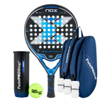Pack Pala Nox Equation Advanced Series (Exclusiva PadelPROShop) + Paletero PadelPROShop azul + Bote de Pelotas PadelPROShop Fast + Pack 3 Overgrips PadelPROShop