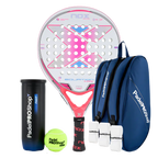 Pack Pala Nox Equation Lady Advanced Series (Exclusiva PadelPROShop) + Paletero PadelPROShop azul + Bote de Pelotas PadelPROShop Fast + Pack 3 Overgrips PadelPROShop