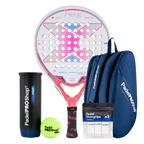 Pack Pala Nox Equation Lady Advanced Series (Exclusiva PadelPROShop) + Paletero PadelPROShop azul + Bote de Pelotas PadelPROShop Fast + Pack 3 Overgrips PadelPROShop