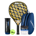 Siux Padel Racket Pack Electra Pro ST4 2025 F. Stupaczuk + Padel bag PadelPROShop Blue + Can of PadelPROShop Padel Balls Fast + Pack 3 Overgrips PadelPROShop