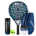 Pack Pala Siux Electra ST4 Rulo (Exclusiva PadelPROShop) + Paletero PadelPROShop azul + Bote de Pelotas PadelPROShop Fast + Pack 3 Overgrips PadelPROShop