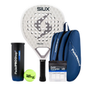 Siux Padel Racket Pack Velox Rulo Light (Exclusive PadelPROShop) + Padel bag PadelPROShop Blue + Can of PadelPROShop Padel Balls Fast + Pack 3 Overgrips PadelPROShop