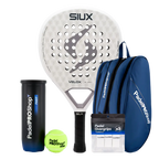 Siux Padel Racket Pack Velox Rulo Light (Exclusive PadelPROShop) + Padel bag PadelPROShop Blue + Can of PadelPROShop Padel Balls Fast + Pack 3 Overgrips PadelPROShop