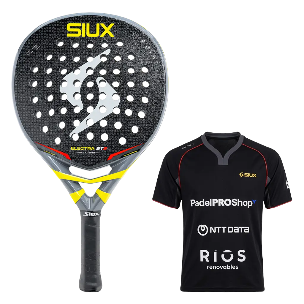 Pack Siux Electra — Pala ST2 Flex 2026 (Exclusiva) + Camiseta Stupa Negra