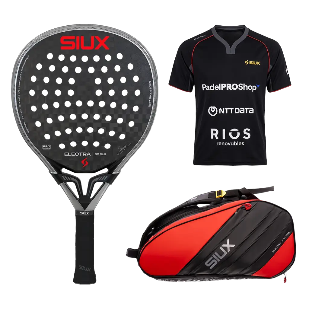 Pack Stupaczuk negro 2026: Pala Siux Electra Pro Rulo 2.0 + Camiseta Siux Electra X Stupa Negro + Paletero