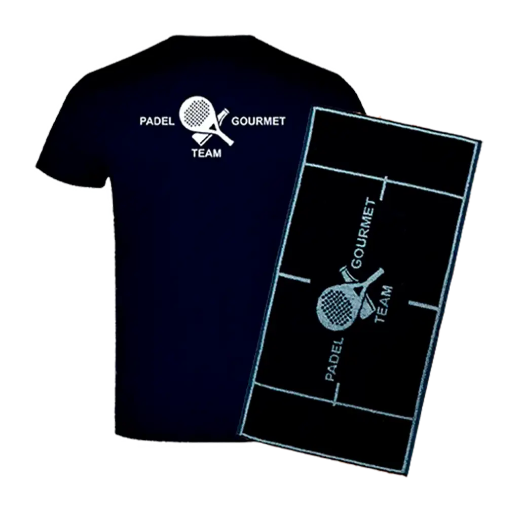 Pack Padel Team Gourmet: Camiseta Algodón Azul Marino + Toalla