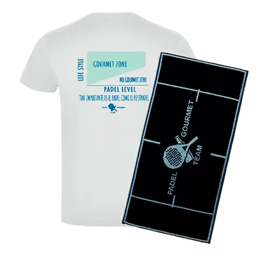 Pack Padel Team Gourmet: Camiseta Algodón Blanca + Toalla