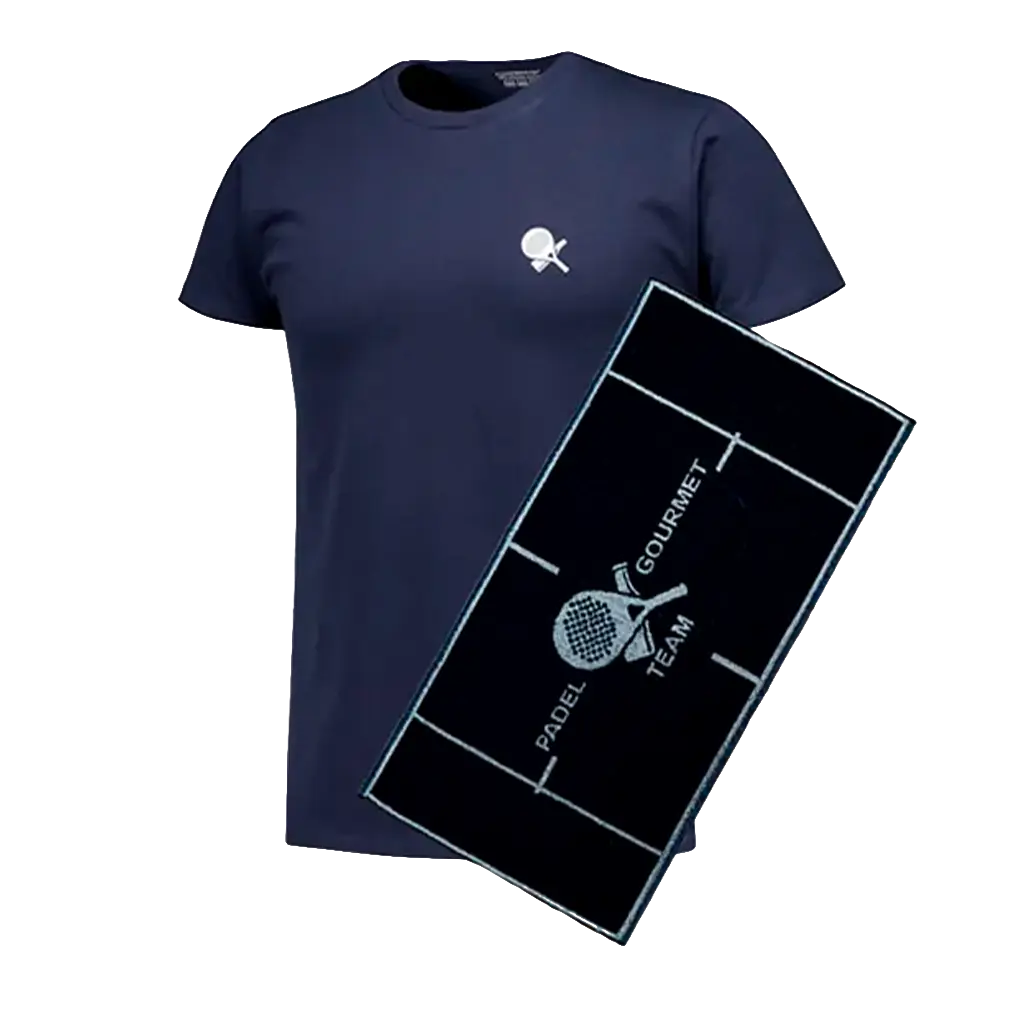 Pack Padel Team Gourmet: Camiseta Gourmet Azul Men + Toalla