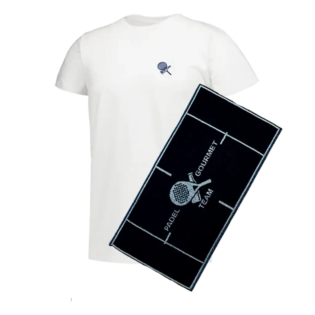 Pack Padel Team Gourmet: Camiseta Gourmet Blanca Men + Toalla