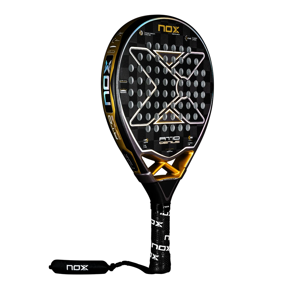 NOX Padel Racket AT10 Genius 18K Black-gold | PadelPROShop NOX Padel Racket AT10 Genius 18K Black-gold | PadelPROShop
