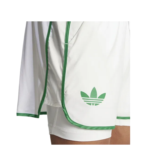 Pantalón Corto Adidas Climacool Blanco Logo Verde 2025