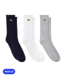 Calcetines Lacoste Sport Blanco/Gris/Azul (Pack x3)