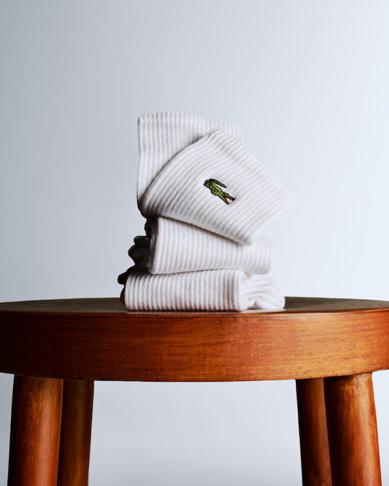 Meias Lacoste Algodão canelado (pacote x3)