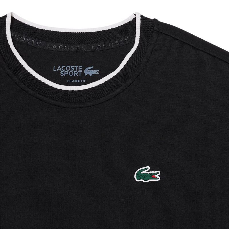 Felpa Lacoste Con Relieve Nero