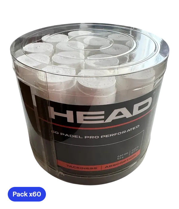 Overgrips de bateria Head Padel Pro Perfurado Branco (x60)