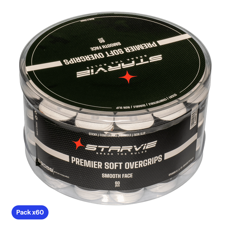Tambor Overgrips Starvie Tacky Touch Smooth Blanco (x60)