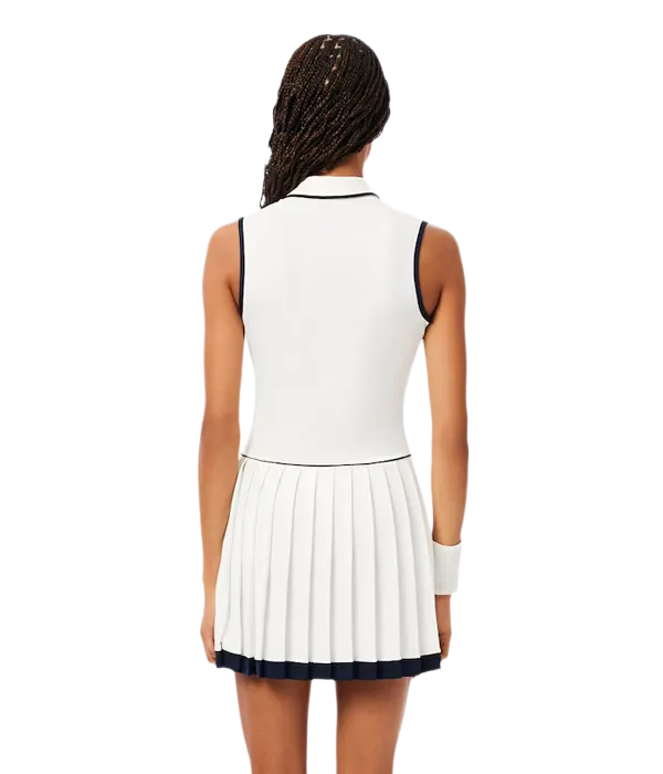 Vestido Lacoste Blanco/Azul Marino 2025