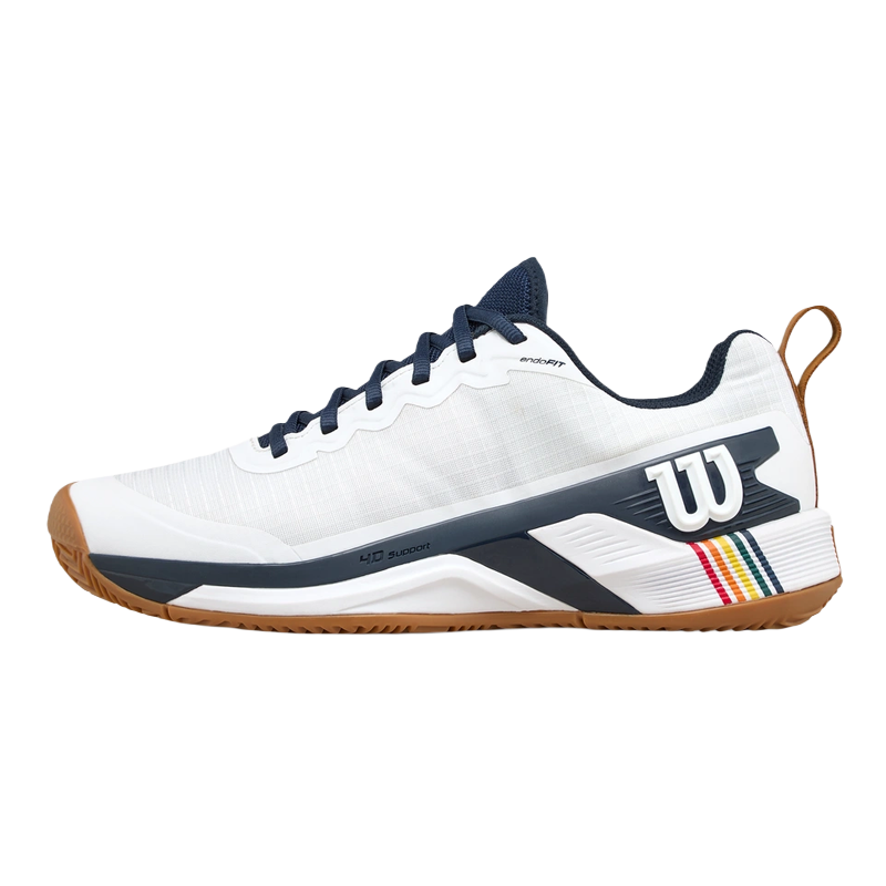 Scarpe da padel Wilson Rush Pro 4.5 Clay RG Blazer bianco/blu scuro/gomma 2025