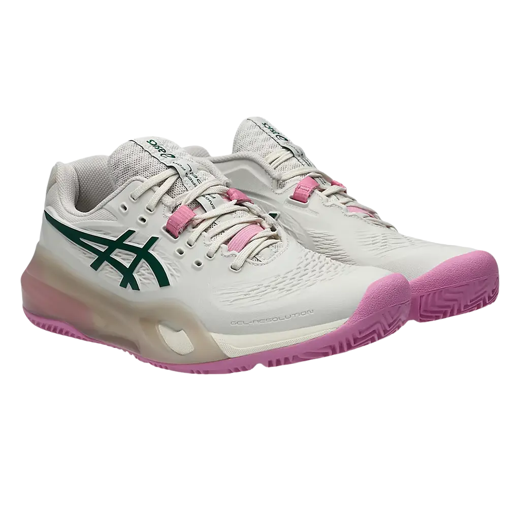 Asics Padel Shoes Gel-Resolution X Padel Soft Oat/Jewel Green