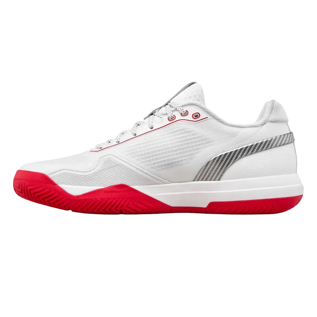 Sapatilhas de padel Wilson Rush Tour 5 CTC Branco Brilhante/Wilson Red/Microchip 2026