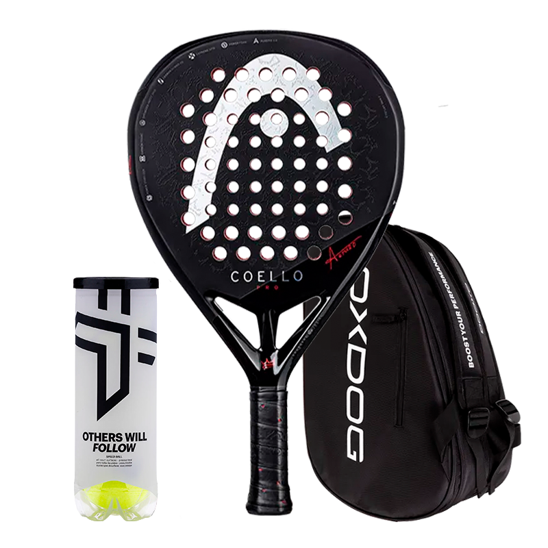 Pacchetto Racchetta da Padel Head Coello Pro 2025 + Borsa per Racchette Oxdog Ultra Tour Nero + Palline da padel Oxdog BOOST+