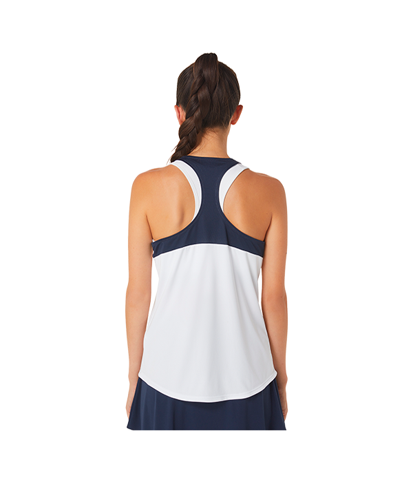 Camiseta Asics Tirantes Blanco/Azul marino Mujer