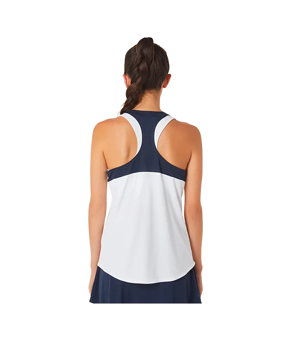 Camiseta Asics Tirantes Blanco/Azul marino Mujer