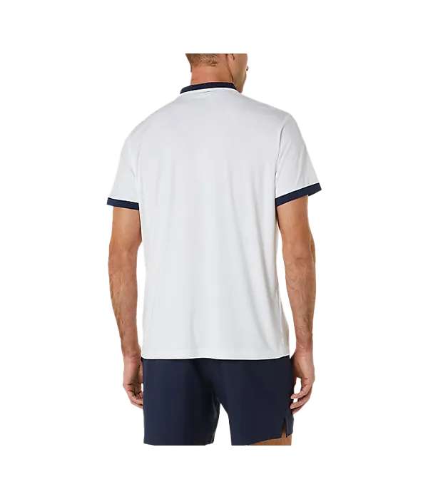 Polo Asics  Court Weiß/Blau Marine