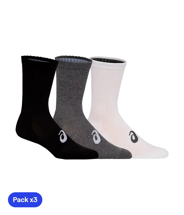 Calcetines Asics Crew (Pack x 3) Blanco / Negro / Gris