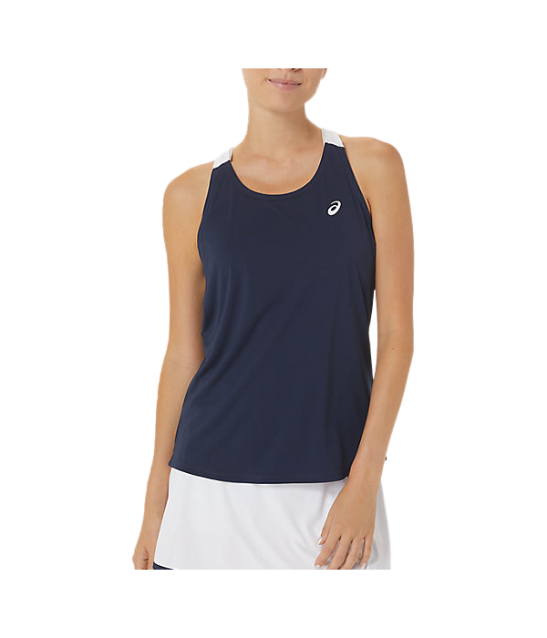 Camiseta Asics Tirantes Blanco/Azul marino Mujer