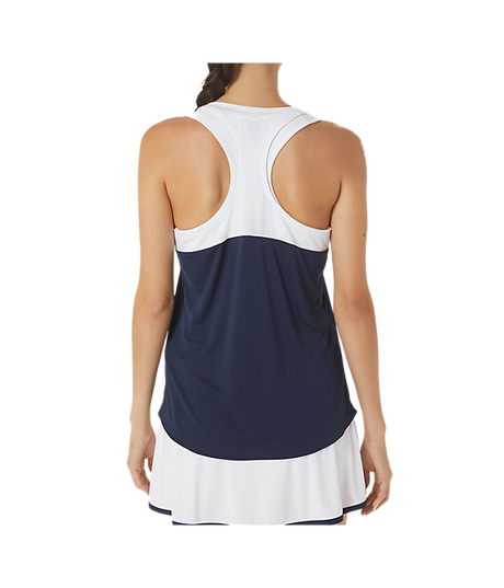 Camiseta Asics Tirantes Blanco/Azul marino Mujer