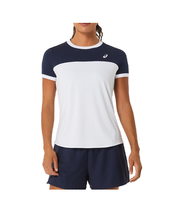 Camiseta Asics Court Mujer Blanca/Azul Marino