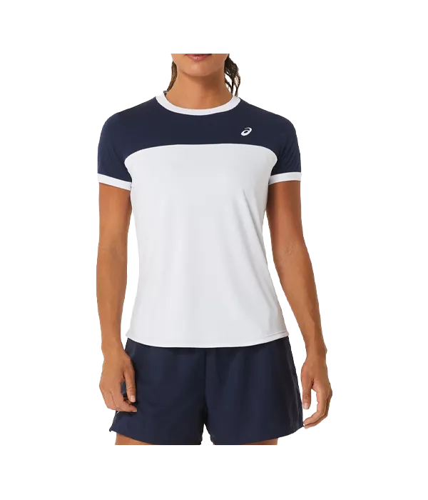 Camiseta Asics Court Mujer Blanca/Azul Marino