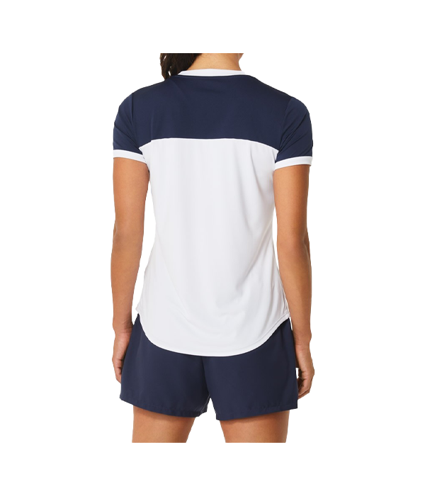 Camiseta Asics Court Mujer Blanca/Azul Marino