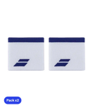 Muñequeras Babolat Blanco/Azul (Pack x2)