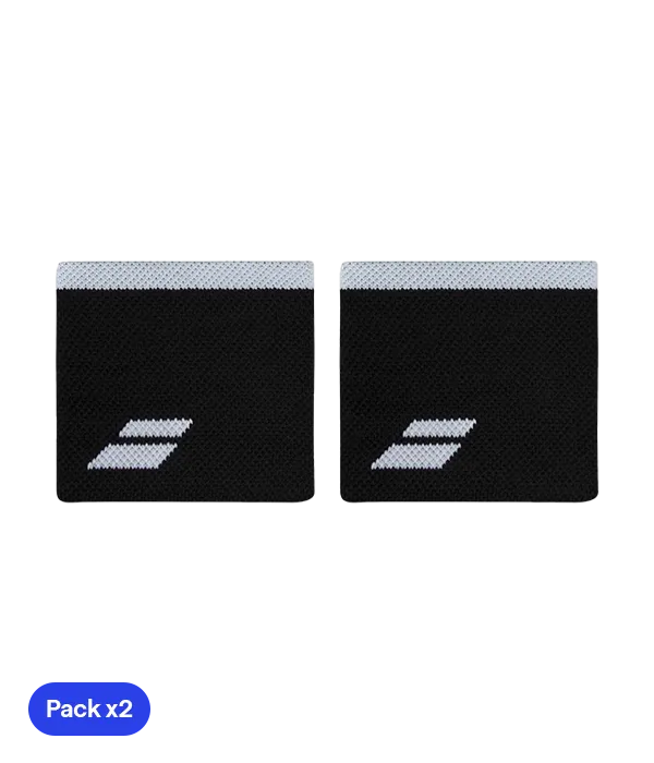 Muñequeras Babolat Negro/Blanco (Pack x2)