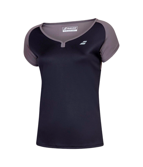 Babolat Cap Sleeve Top Damen Schwarzes T-Shirt